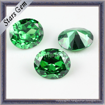 Emerald Color 6*8mm Brilliant Cut Oval Shape Cubic Zirconia